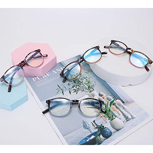 Image of EYEGUARD 4 Pack Reading Glasses Blue Light Blocking Spring Hinge Women Readers