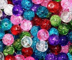 40pcs x 8mm Colourful Round Crackle Glass Beads For Jewellery Making - (Ref:13A57)
