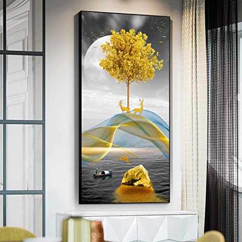 Tableau Abstrait Grand Format pour Habiller un Grand Mur de Salon Vide - 3