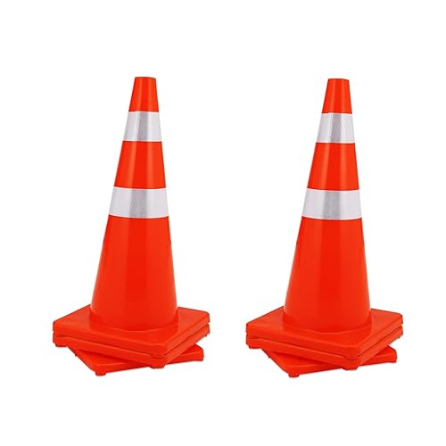 Towallmark 6 Pack Traffic Safety Cones 36 inch, PVC Orange Cones with Reflective Collars, Parking Training Construction Road Caution Plastic Cones