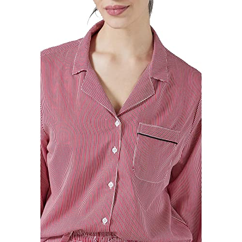 Image of INSENSE by Shoppers Stop Stripes Rayon Regular Neck Womens Top and Pyjama Set