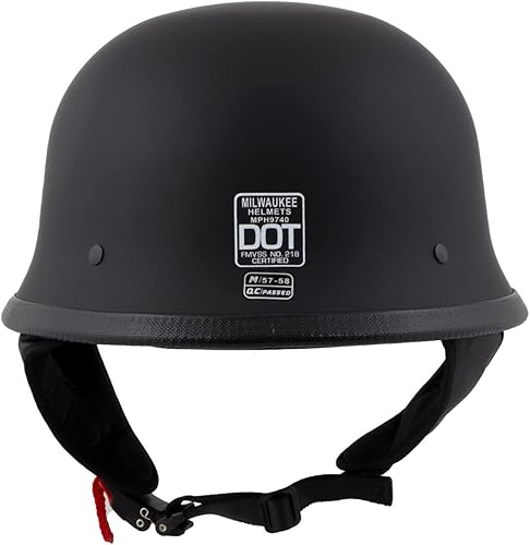 Miniatura 2 de Milwaukee Helmets MPH9740DOT Motorrad DOT Casco de motociclista de media cara negro mate estilo alemán - XL