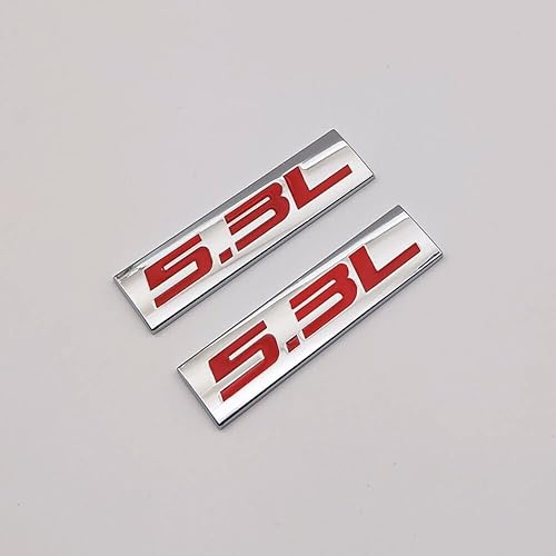 Miniatura 6 de Juego de 2 piezas cromadas 5.3L Motor Race Motor SWAP Emblema Insignia maletero Hood Door (rojo)