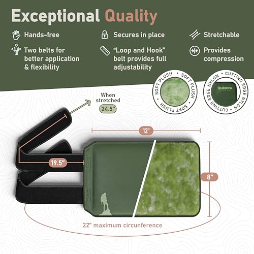 Image of Medium Gel Ice Packs for Injuries Reusable Wrap with Straps - Hot and Cold Pack for Pain Relief, Tennis Elbow, Ankle, Foot, Hand - 8 inch x 12 inch - Green