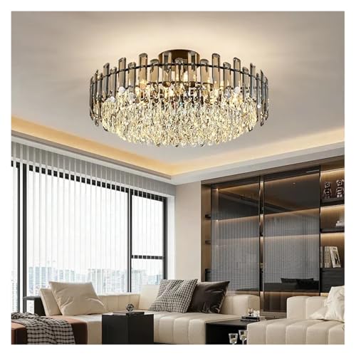 Lustre de plafond moderne LED en cristal doré rond 50 cm lumière chaude - 2