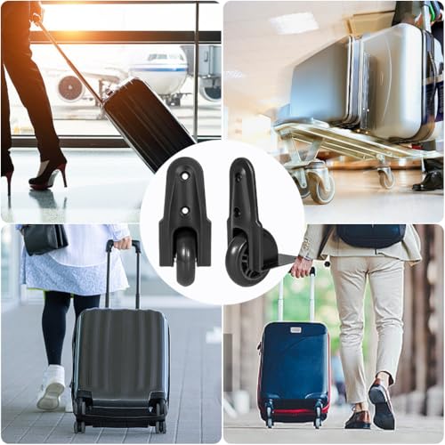 Luggage Wheel Repair Kits 2Pcs Black PVC Quiet Rotating Replacement for Travel Bag Suitcase Directional3