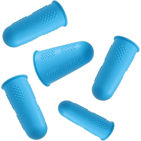 Silicone Finger Cots Heat Resistant - [5 Pack] Non-slip Finger Guards Protectors...