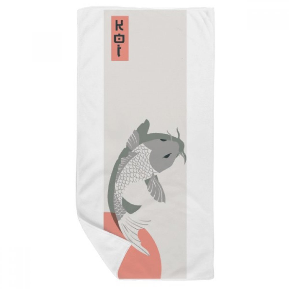 Serviette de bain motif poissons japonais DIYthinker de 35x70cm douce pour le visage