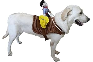 SEIS Pet Riding Costume Dog Saddle Western Cowboy Dog Rider Costume, Halloween...