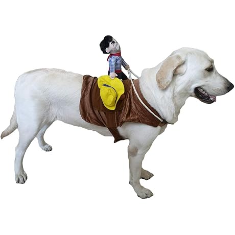 SEIS Pet Riding Costume Dog Saddle Western Cowboy Dog Rider Costume, Halloween...