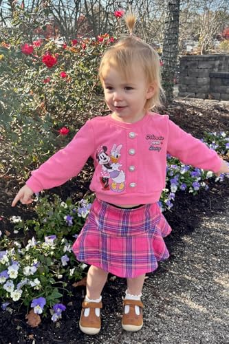 Image of Disney Frozen Elsa Minnie Princess Girl Outfit Knit Top & Tweed Skirt Set 2-13Y