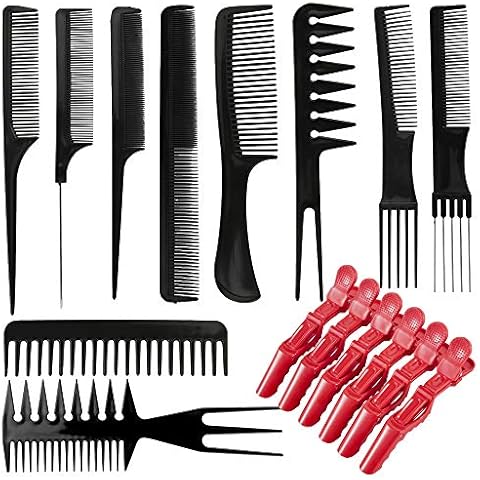 Juego de 10 peines profesionales DanziX con 6 pinzas de cocodrilo Cover