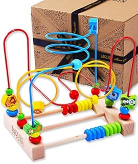 Jaques of London Wooden Toys Bead Maze | Early Development and Activity Cube | Educational Toddler Toys | Since 1795