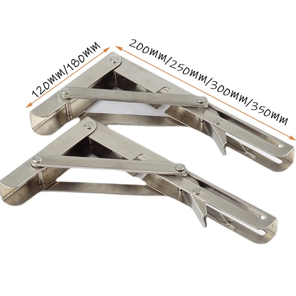 Soporte Estanterias Plegable Pesado Metal 300mm Soporte Estante Escuadras Abatibles Soporte Estantería Plegable para Medianos,2 Unidades (Size : 350mm)