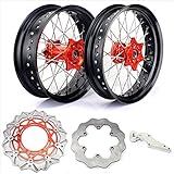 llantas supermotard ktm 125 exc Precio por Rueda delantera rueda trasera Disco del freno+Soporte para SX 125 150 250 SXF 250 450 13-17 EXC 530