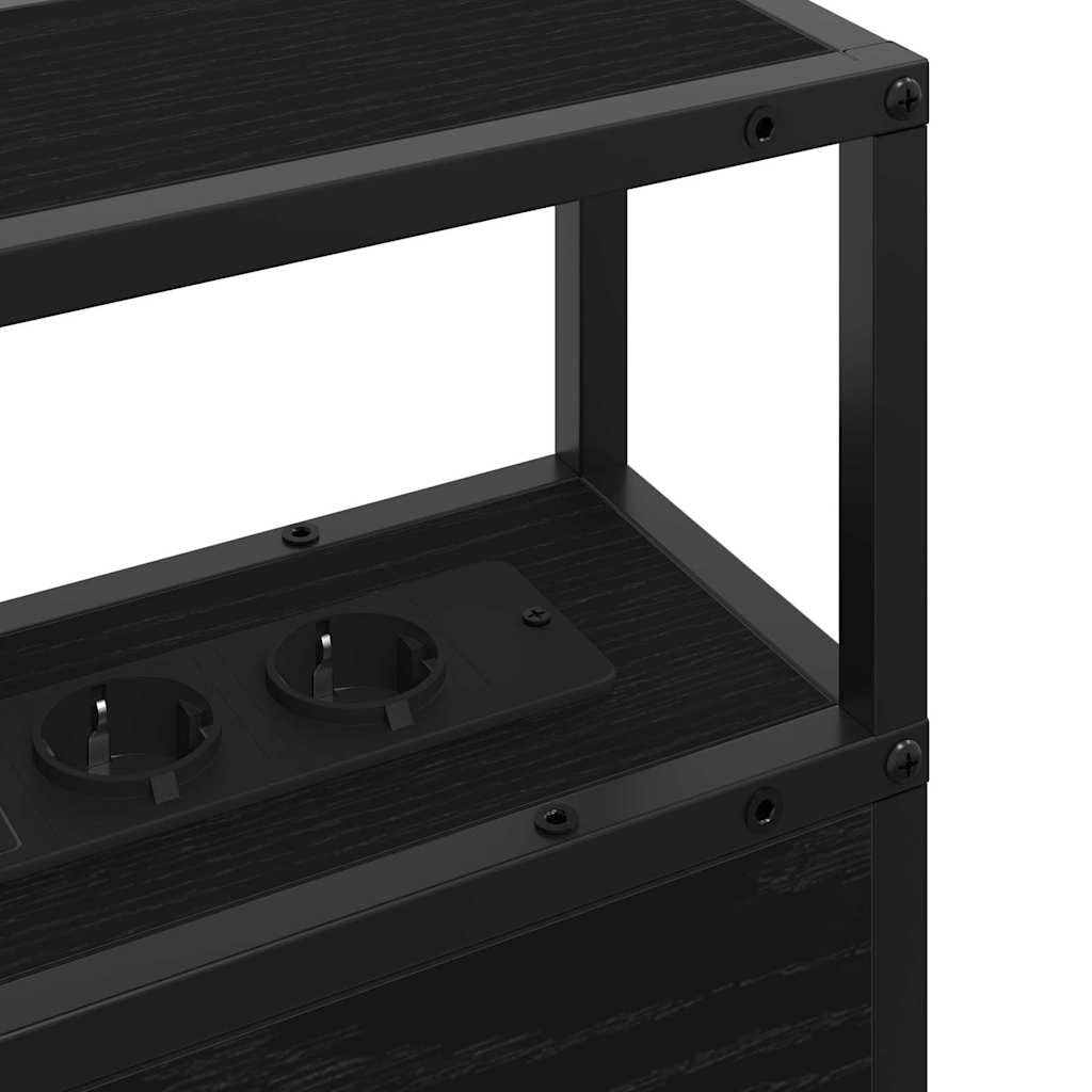 vidaXL Cabecera de Almacenamiento Roble Negro Madera de ingeniería