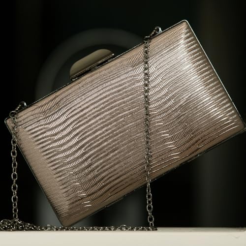 Image of JNB Women's Metallic Material Hard Case Evening Party Clutch