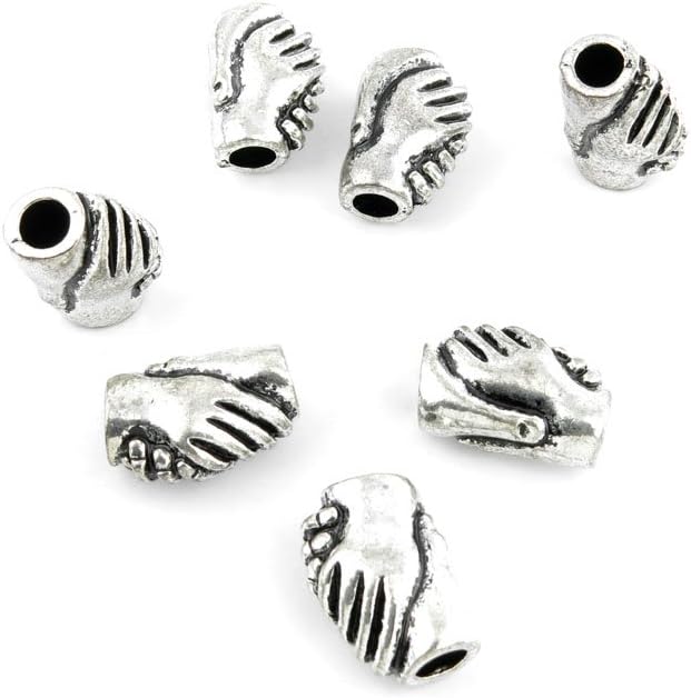 BMAK CHARMSJewelry Making Charms Antique Ancient Silver Tone Findings Jewellery Charme Bulk Wholesale Supplies Supply 43673 Shaking Hands Loose Beads