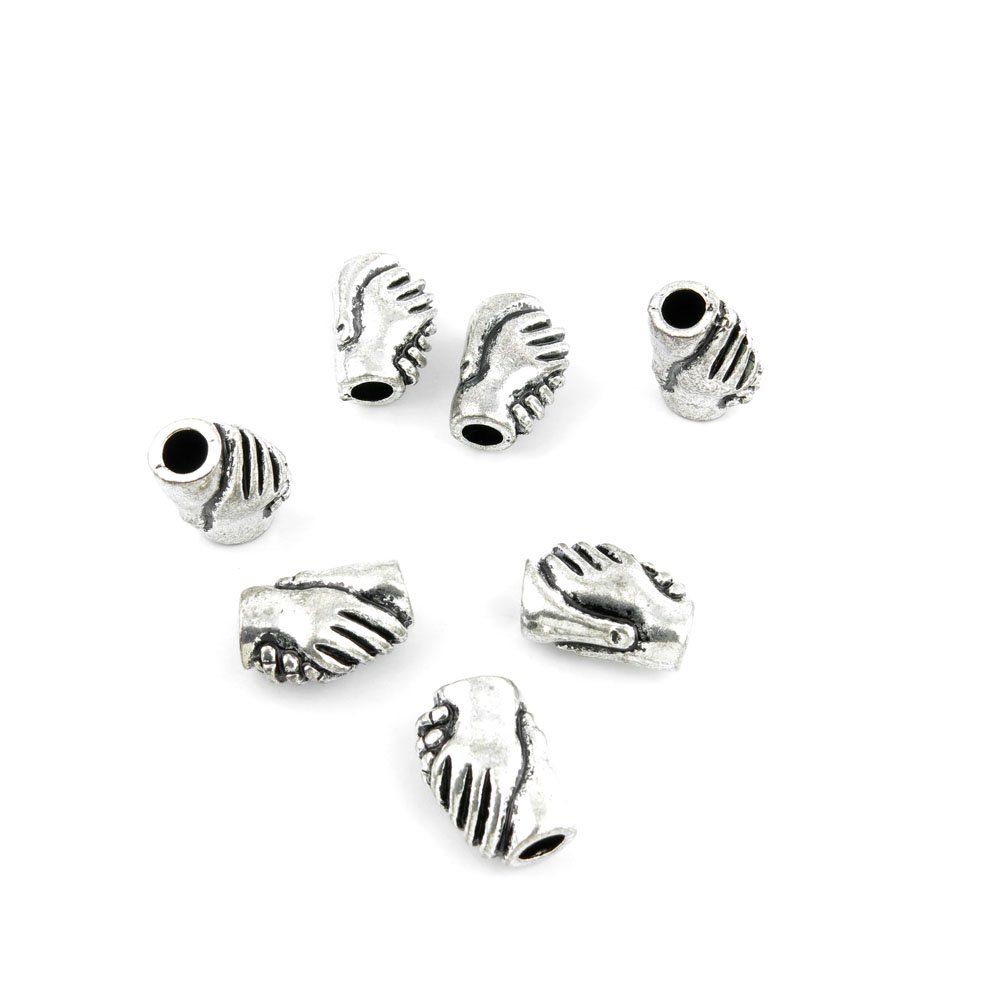 BMAK CHARMSJewelry Making Charms Antique Ancient Silver Tone Findings Jewellery Charme Bulk Wholesale Supplies Supply 43673 Shaking Hands Loose Beads