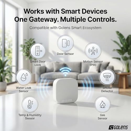 Image of Golens WiFi Gateway Hub for Smart Door Locks | Remote Unlock & Multi-Device Access | Smart Home Connectivity Hub | 50m Long Range | Multi-User Support | 2.4GHz WiFi | Type-C Powered