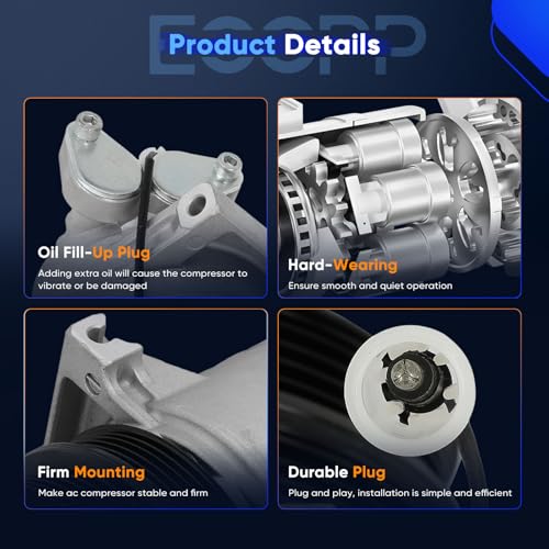 Image of ECCPP A /C Compressor with Clutch Fit for Volvo S40 C30 2.4L 2.5L 2005-2013 | Fast Cooling AC Compressor