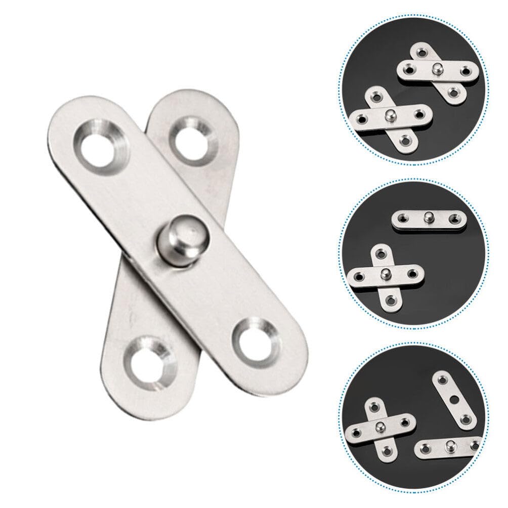 Gadpiparty 8pcs Stainless Steel Rotatable Hidden Hinges for Furniture Folding Door Hardware Detachable Design for Cabinets and