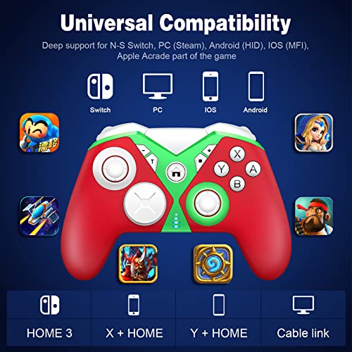 Wireless Controller, Switch Pro Controller For Nintendo Switch/Pc Games/Ios & Android Phone With Macro, Precision Shooting, Turbo, Vibration, Motion Control, One-Key Wake Up, 2 Gear Trigger Adjustable #TOP6