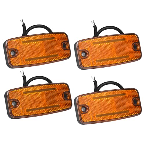 Yuanjoy 4x Luces Laterales LED Naranjas, 12V/24V impermeables IP65 con certificación ECE R10, para remolques, furgonetas, caravanas y camiones