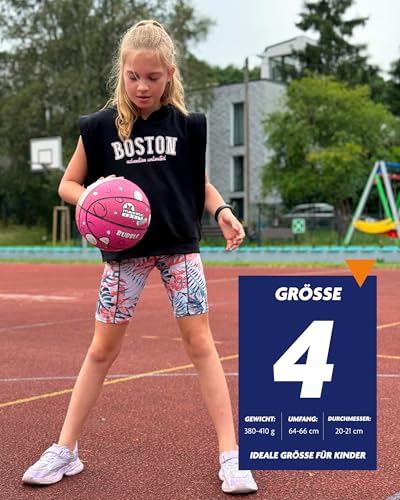 Majestic Sport Basketbälle für Kinder, Jugendliche and Erwachsen größe 4, Basketball Outdoor Indoor, Bubble Pink
