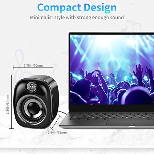 Melogaga Computer Speakers, Mini Desktop Speaker, Usb Powered & 3.5Mm Aux-In Stereo 2.0 Pc Gaming Speakers With In-Line Volume Control, Plug And Play For Desktop, Laptops, Monitor #TOP2