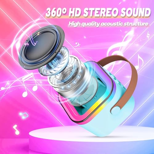 Image of CERLINK Karaoke Mic with Speaker for Singing Music Birthday Gift for Kids Toys for Boys 7-14 Years Rechargeable Portable Bluetooth Speaker with Microphone-Multicolor