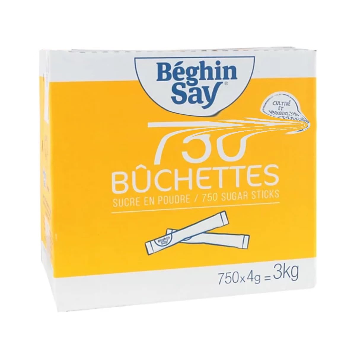 Sucre en Poudre en Bûchette de 3kg (750 x 4g) / Boîte Distributrice - Offres de 1 et 2 Boites - Livraison Gratuite France (2 boites)