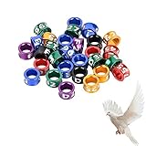 STPCTOU バードリング、バードバンド、バードレッグリング、マルチカラーアルミニウムピジョンレッグリング、識別ピジョントレーニングリング、ミックスカラー50個パック。