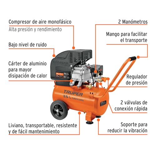 Compresor de aire Truper 25 litros 8 compresor de aire truper 25 litros marca TRUPER (2)