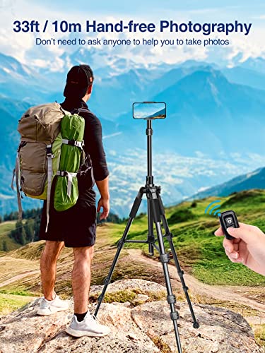 Image of Elitehood iPhone Tripod for Overhead Video Recording [Heavy Duty & Ultra-Stable], 25in Horizontal Long Extendable Boom, 360 Rotation iPhone Tripod Stand with Remote, Vertical 71 inch Tall Phone Stand