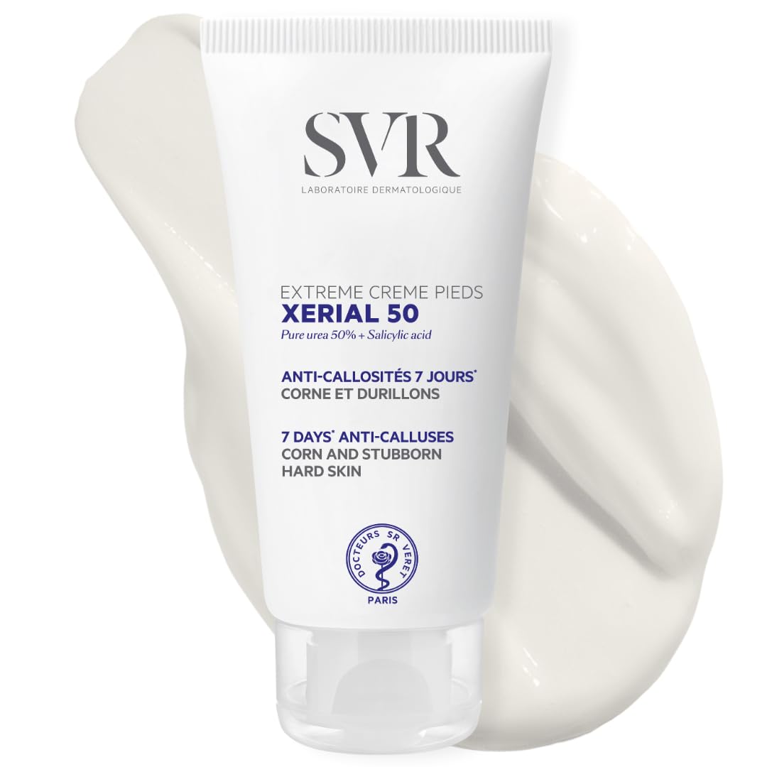 SVRXERIAL 50 Extreme - Urea Cream for Cracked Heels and Severly Dry Skin Prone to Corns and Calluses. Eliminates Dead Cells + Roughness. 24hr Hydration. Salicylic Acid + Glycerol, 50ml