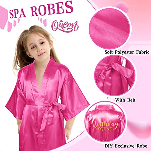 Yahenda 30 Pcs Girls Spa Party Supplies Birthday Princess Robe Birthday Squad Robes Headband Blindfold Set for Party3