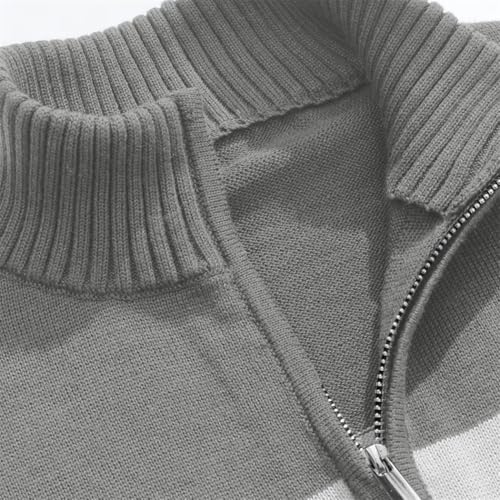 Men's Lightweight Stand Collar Zipper Sweater – Soft Knitted Pullover, Long Sleeve Casual Wear4