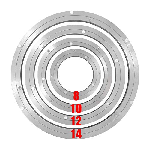 Hlmoptimo Lazy Susan Bearing 12 Inch Aluminum Turntable Ball Bearing, Heavy Duty Turner Bearing Silent Turntable Bearing Swivel Turntable Bearing 8/10/12/14 Inch (12 Inch) #TOP6