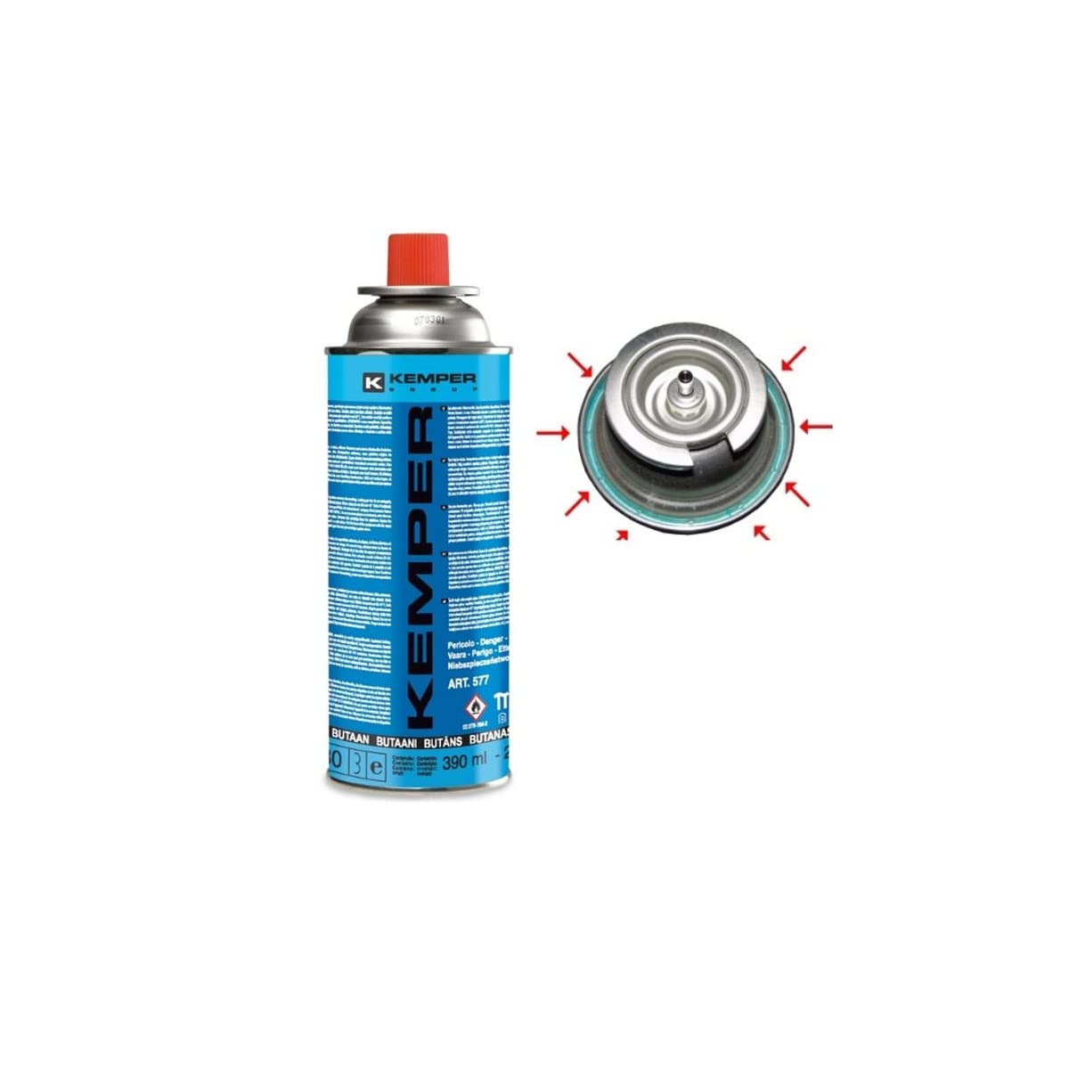 Desherbador térmico piezo KEMPER soplete de gas + 4 recambios de gas, brule hierbas ecológicas
