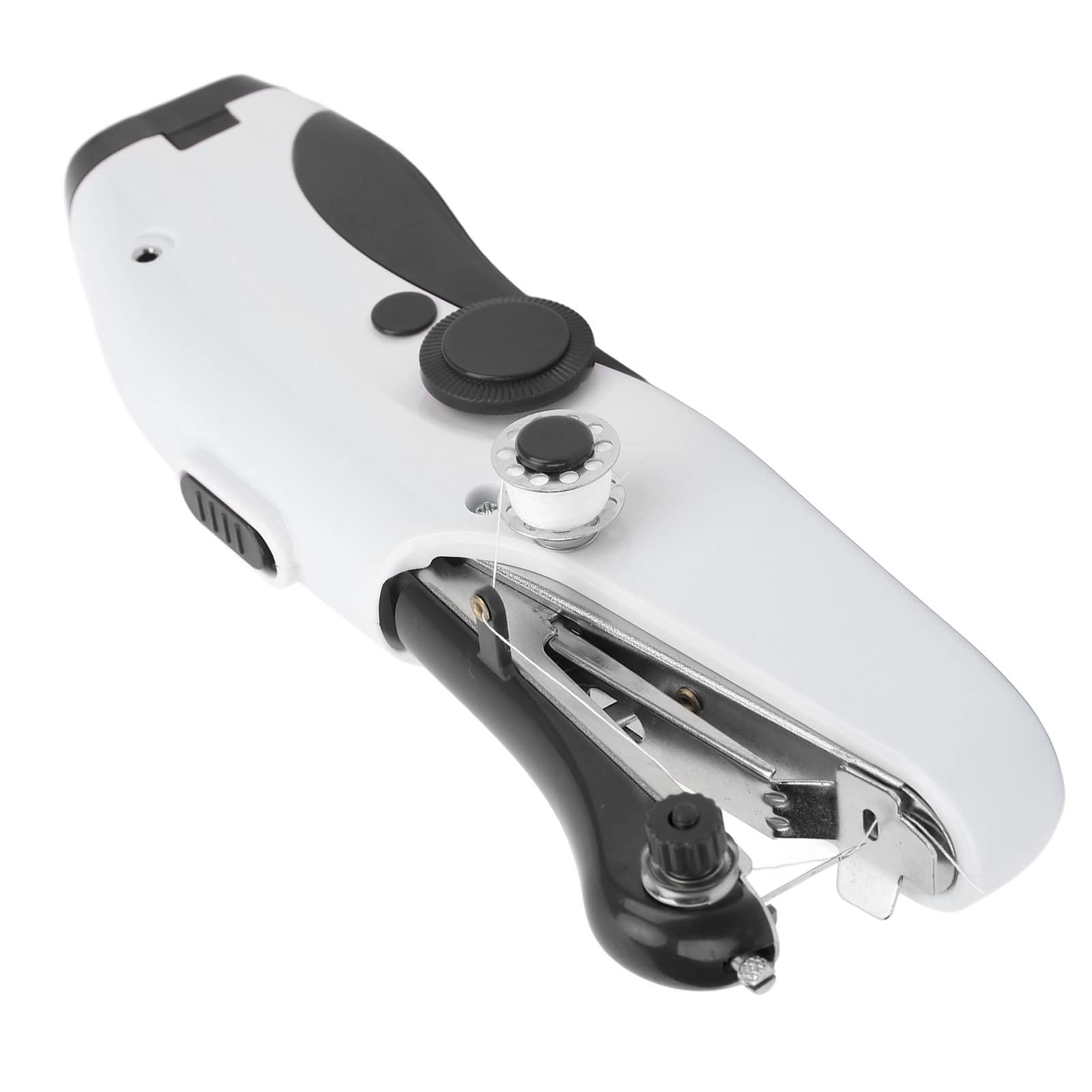 Macchina da Cucire Portatile, Macchina da Cucire Portatile, Mini Dispositivo di Cucito Cordless, Facile da Usare e Punto Veloce, Macchina da Cucire Doppia Elettrica per Vestiti da Cucire(Nero)