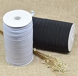 Braided Elastic 1/4'' Wide 144 Yards - Black and White (White)