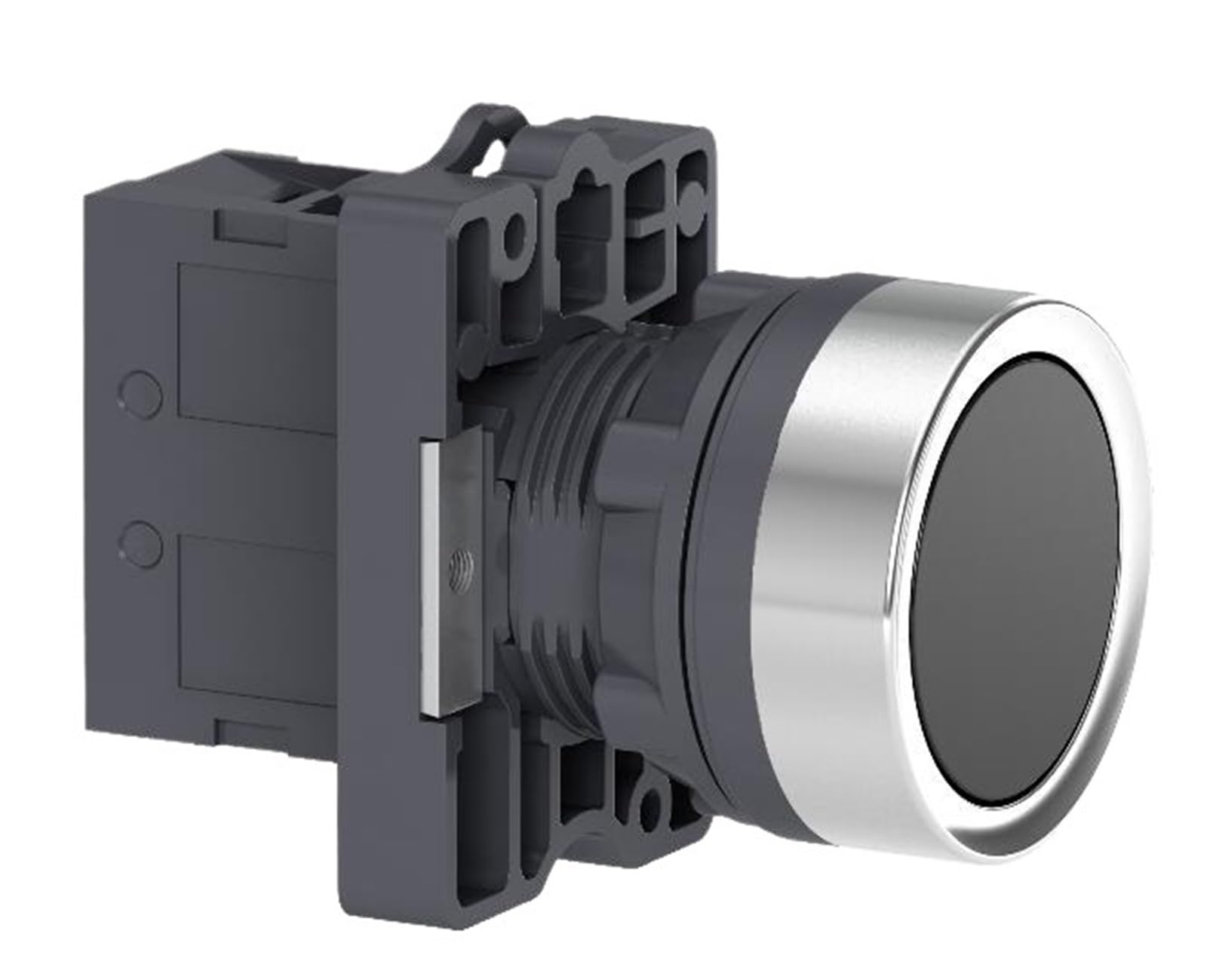 XA2EA21 Bouton de réarmement compact noir 1NO à profil plat lisse - 2