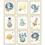 97 Decor Space Decor For Boys Room - Outer Space Posters For Wall, Solar System Wall Art Prints For Kids Bedroom Classroom, Astronaut Pictures Toddler Room Decorations (8x10 Unframed)
