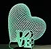 Produktbild 3d bluetooth lautsprecher nachtlicht valentinstag liebe bunte touch led farbverlauf tischlampe bluetooth musik nachtlicht party usb tischleuchte schwarz basis nachtlicht
