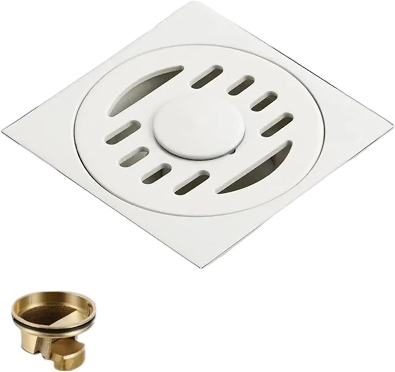 Bathroom Square Cover ， Hair Strainer Balcony Floor Accessories, Polished Chrome Shower Drain(Burgundy)