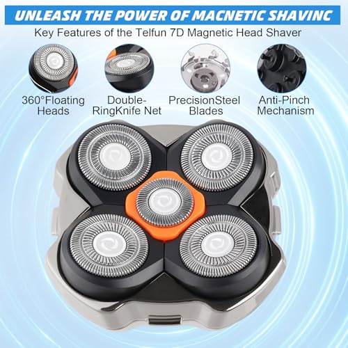 YLOTVC Universal 5 Magnetic Shaver Replacement Blades Compatible with FREEBird SHPAVVER Wyklaus Head Shaver and Other BRAND