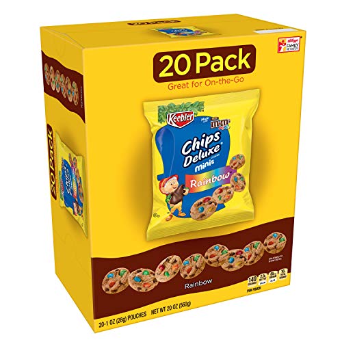 Keebler Chips Deluxe, Mini Cookies, Rainbow, with M&M's Mini Chocolate Candies,