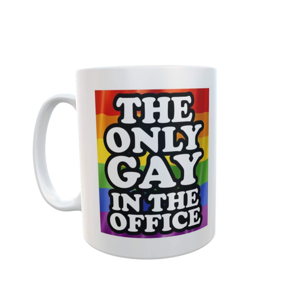 Decalarama Gay Mug Gift The Only Gay in The Office Funny Cute Novelty Rainbow Cup Present