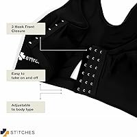 Vista 3 de Sujetador posoperatorio para mujer con cierre frontal de compresión con correas ajustables - Sujetador de recuperación de mastectomía